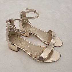 Nina Hidi Gold Girls Sand Sandal First High Heel Size 1 