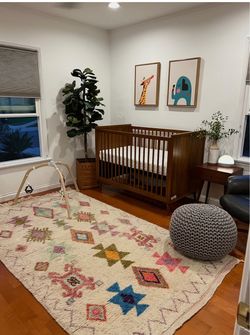 West Elm Mid-Century Convertible Baby Crib – Dark Walnut Finish
