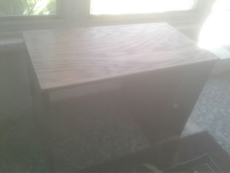 Desk half unrefinished. Project