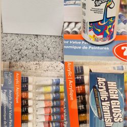 Art Supplies - Canvases and Acrylic Paints