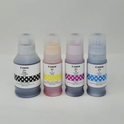 Canon GI-21 Ink 4 Bottle Pack (CMYL) for Continuous ink Megatank Printers
