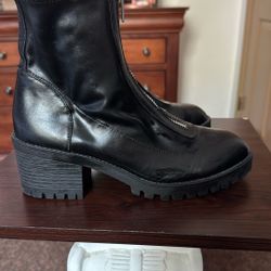 Steve Madden Girl Boots Black Leather Size 9 