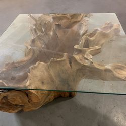 Rosewood glass Top 41” Coffee Table 20” Height 