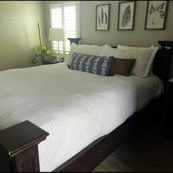 Cal King Bed Frame & 2 nightstands 