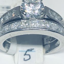 Sterling Silver 2 Pieces Bridal Set