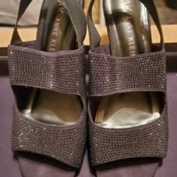 Anne Klein Black Akvie Wedge Heels (size 9)