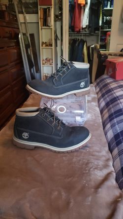 Navy Blue Timberlands & shoe container