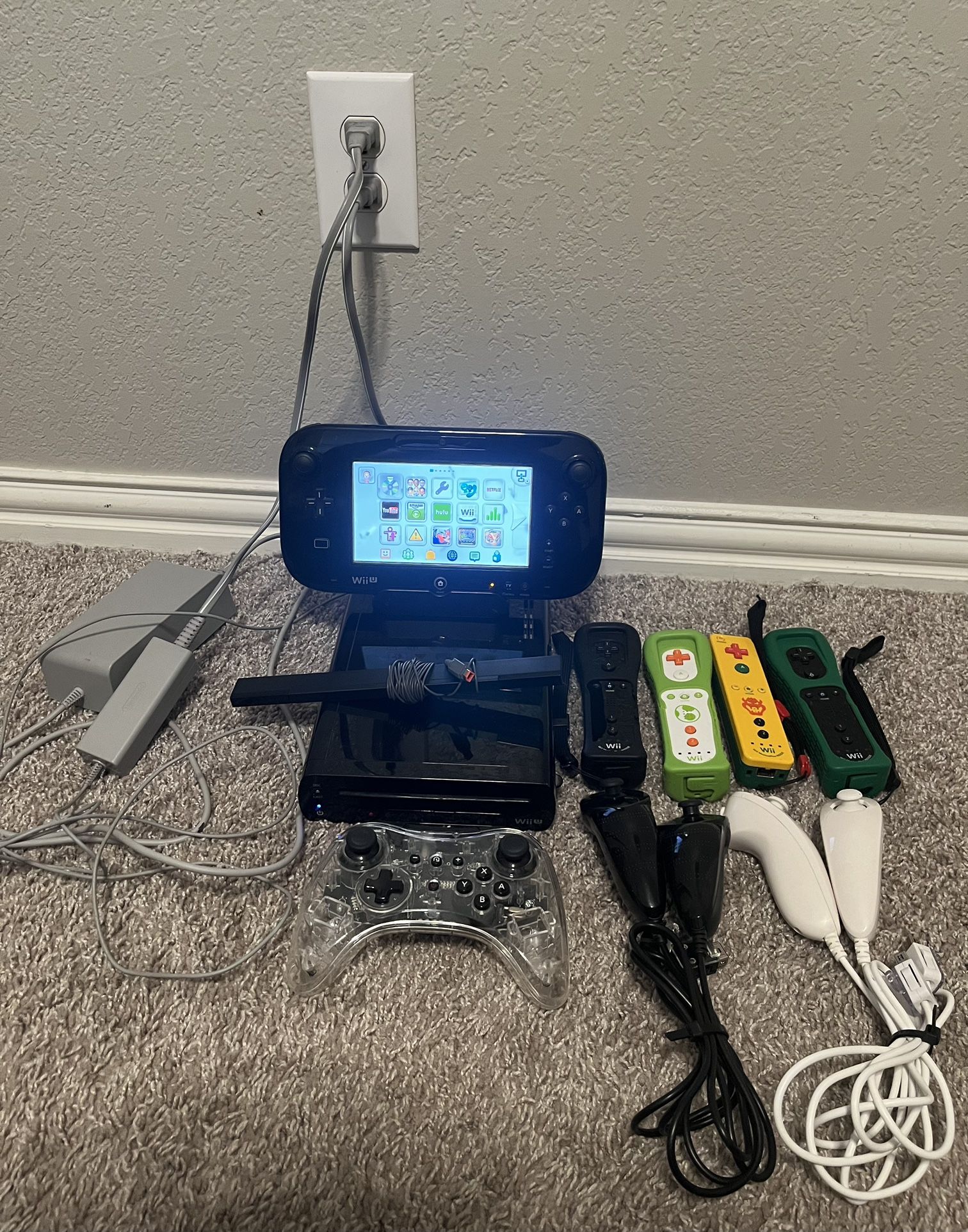 Nintendo Wii U With Controllers