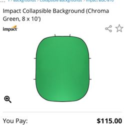 Green Screen 8ft x 10ft - Collapsible (Impact Studios)
