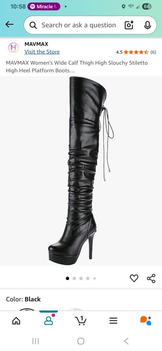 Wide Calf Thigh High Slouchy Stiletto High Heel BOOTS
