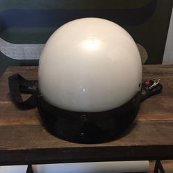 LIKE NEW- FULMER White Ranger Dot - Half Head Motorcycle Helmet