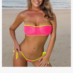 SHERRYLO Sheer Micro Bikini Extreme See Through Bikinis Swimsuit Bandeau Top Mini Brazilian Thong Bottom Mesh Bathing Suit