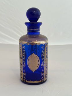 Vintage Bohemian Czech glass perfume bottle