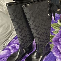 Coach Rain Boots Size 5 Women 