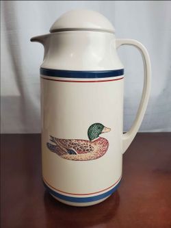 Vintage mallard duck Corning Thermal Coffee Carafe