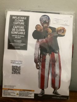Inflatable clown Halloween costume hard to find brand new men’s up to 44 inches