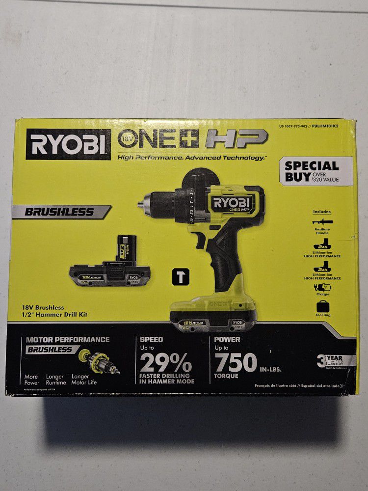 RYOBI ONE+ HP 18V Cordless Hammer Drill Kit