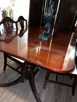 Antique Wooden Table With 6Chairs