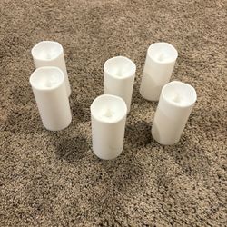 Six flameless battery operated candles