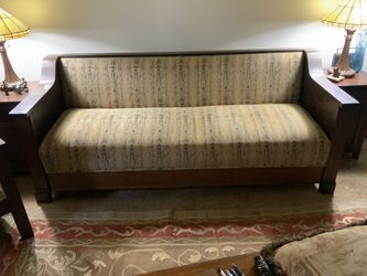 Vintage Mission arts crafts sofa Davenport unfolding bed