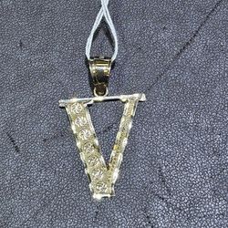 14k YG "V" Pendant. (C-1) ASK FOR RYAN.