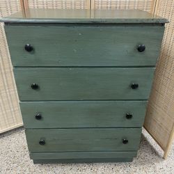 Green Wood 40.5”H Chest dresser 4 Drawers Cómoda de madera verde