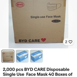BYD Disposable Single Use Face Masks 