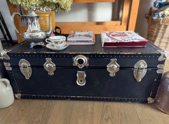 Vintage Black steamer trunk