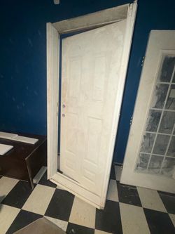 White 6-Panel Interior and exterior Door with Frame