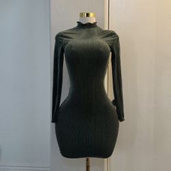 SHEIN Green Dress Size Xs Stretchy $15 Like New Condition 