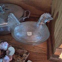 Glass Hen Dish