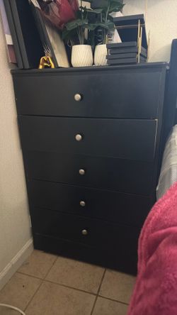 Black tall dresser