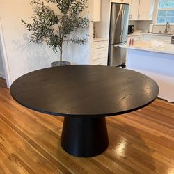 Black round wood dining table 59” free delivery 🚛 modern round dining table 