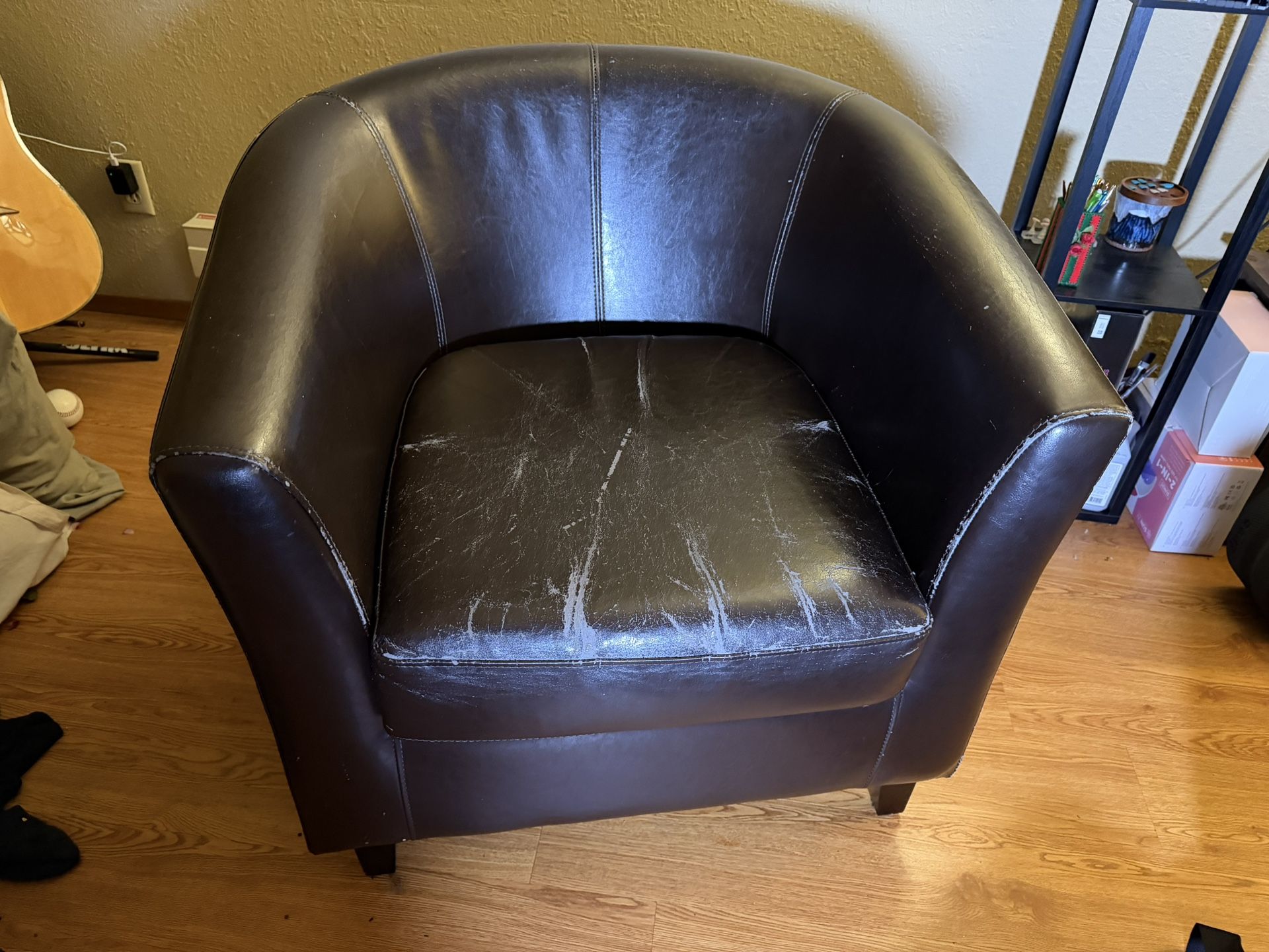 Faux Leather Single Chair