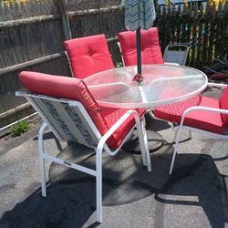 4  Large Orange Outdoor Chair Cushions