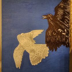 Raven And Felcon Painting