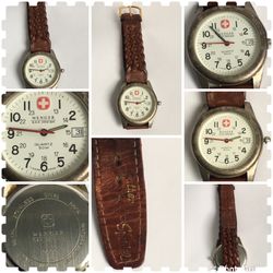 MEN’S BROWN LEATHER WRIST WATCH 