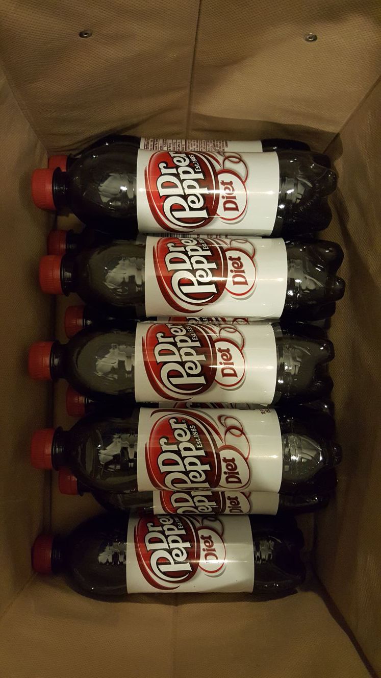 10 unopened 16.9oz Diet Dr. Pepper bottles