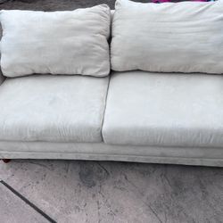 Tan Pullout Bed, Loveseat Couch 