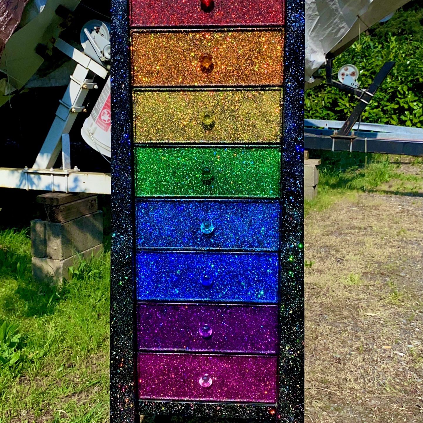 glitter dresser Lively - Dresser With Glitter Detail And Thick Bar Handle Hardware