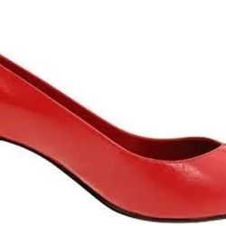New Bella Vita Womens Wow Leather Closed Toe Classic Red Pumps Size 9.5 W