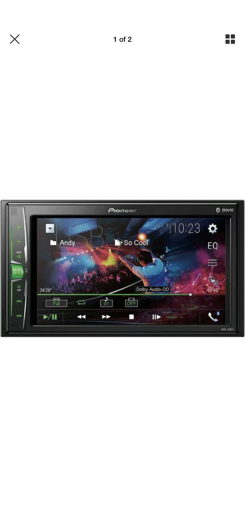 Pioneer MVH-210EX Double 2-DIN 6.2" Touchscreen Car Stereo Multimedia Receiver