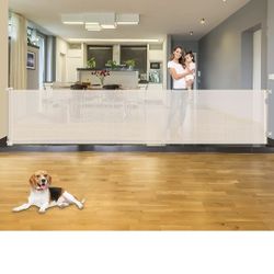 110 Inch Extra Wide Retractable Baby Gate for Large Openings Pet Gates for Dogs Indoor Retractable Baby Gates Outdoor Dog Gates for The House Extra Wi