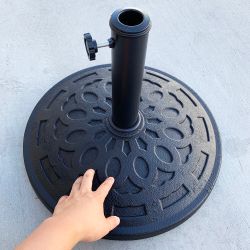 $30 (New) Patio umbrella base 19” round stand outdoor garden market, weight 30lbs