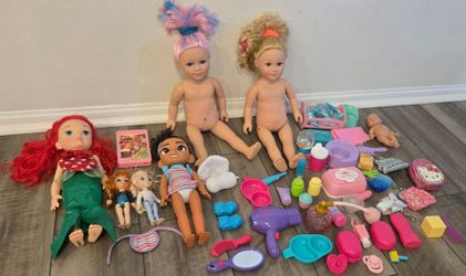 Huge Doll Bundle! Disney, Interactive Dolls, & Accessories – Great Value