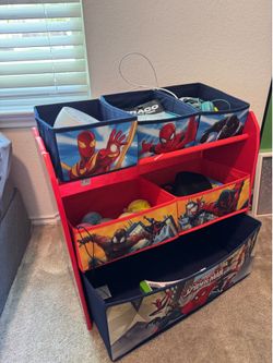 Marvel Spider-Man 6 Bin Design and Store Toy Organizer
