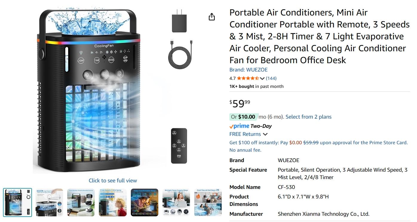 Portable Air Conditioners, Mini Air 