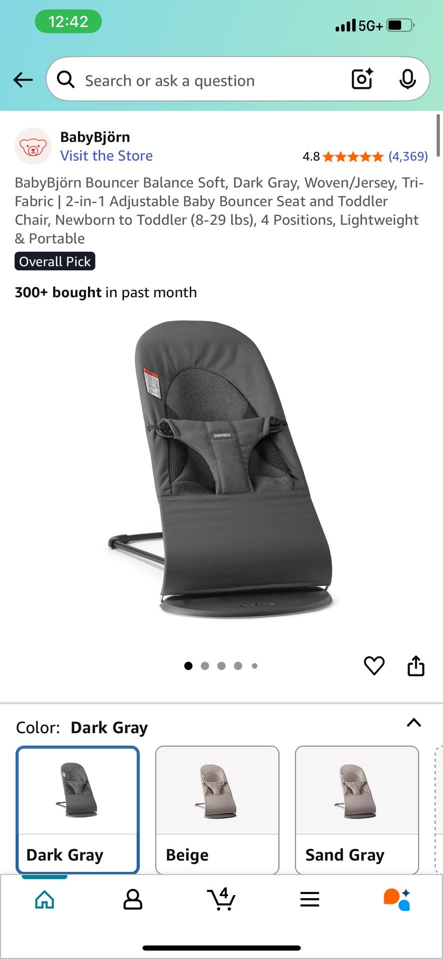Baby Bjorn Bouncer - Gray