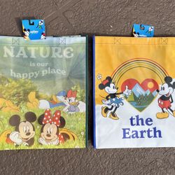 2 Brand new Disney Mickey Mouse & Minnie Mouse reusable bags