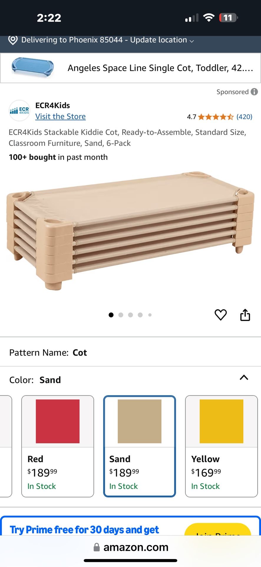 173 - Kiddie Cot Standard RTA